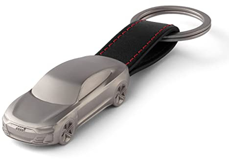 Audi 3182100100 Schlüsselanhänger e-tron GT Skulptur Edelstahl Anhänger Keyring Miniatur, schwarz/silber