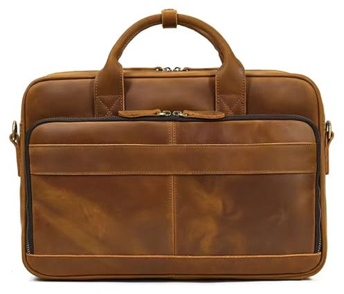 Businesstasche Aktentasche Männer Handtasche, Herren Pu. Aktentasche aus Leder 15inch Laptop Satchel Messenger Umhängetasche Computer Crossbody Handtasche for Arbeitsgeschäftsbüro Jungen Messenger Sch