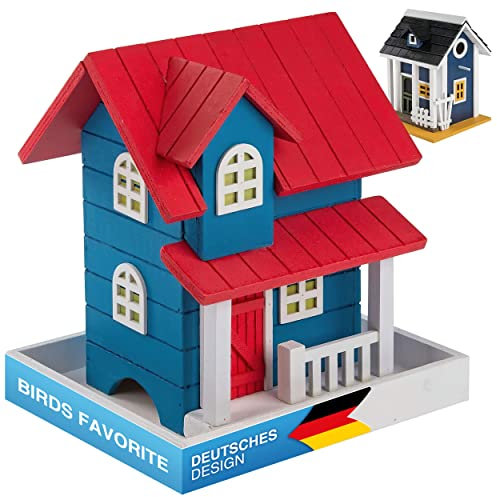 all Pets United® Vogelhaus Vogel-Futterhaus aus Echtholz Futterstelle für Vögel zum aufhängen im Garten (Vogelfutterhaus)