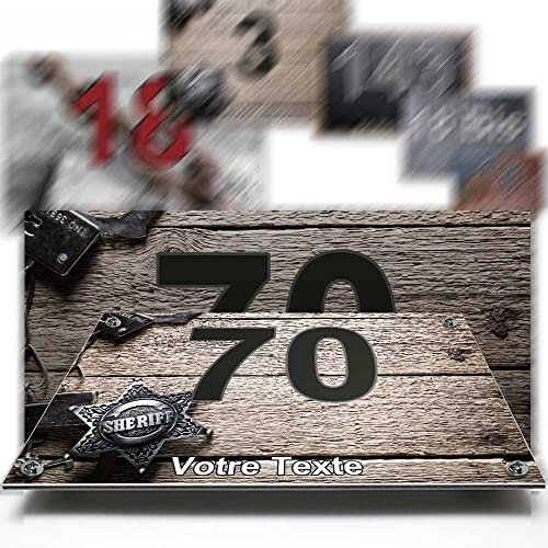 Decorative Aluminium / Polyethylene House Number Plaque Sign - for Doors and Letterboxes - Collection Material: 2 Customisable Lines