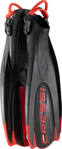 CRESSI Maui Fins Schwarz/Rot (Dive Center) M/L (41/44) - Unisex Verstellbare Flossen mit EBS System zum Schwimmen und Schnorcheln