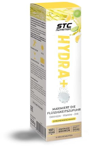 STC NUTRITION - Hydra+ Lemon Flavour - Preparation for isotonic drink, enriched with minerals (electrolytes) and vitamins - 20 effervescent tablets