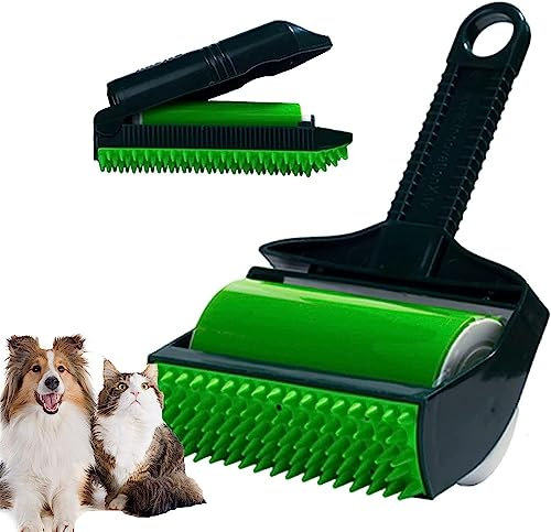 Stick It Roller - Reusable Sticky Lint Roller, Washable Silicone Stick It Lint Roller, Extra Sticky Stick It Pet Hair Remover for Pet Hairs, Clothes, Carseats (1pcs-Green)