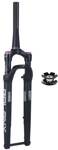 LHHL Horquillas De Suspensión 700C 1-1/2 Freno De Disco Horquillas De Aire Eje Pasante 12x100mm Bloqueo Manual 40mm Recorrido Tubo Cónico XC Horquilla Delantera (Color : Black-White, Size : 700C)