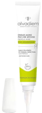 Alvadiem | Soin Ongles Assainissant Réparateur Ongles Jaunis Abîmés | Purifie, Renforce et Restaure la Couleur | Propolis Noire des Cévennes, Terpinéol | Fabriqué en France, 99% Naturel | 10 ml