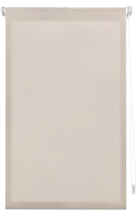 INTERBLIND | Estor Premium Enrollable EasyFix Translúcido Liso 67x180 cm (Ancho por Alto) - Estor Premium Montaje SIN Herramientas Medida Tela 64x175 cm - Estor Enrollable SIN TALADRAR Color Marfil