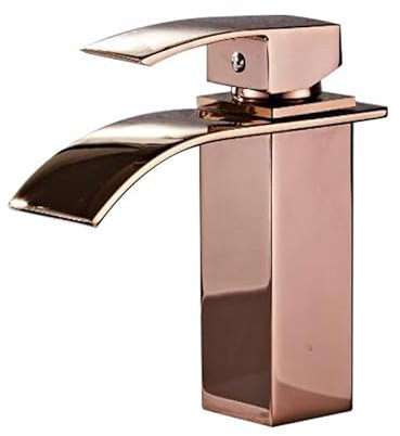 Waschtischarmaturen, Roségold, Waschbecken-Mischbatterien, Badezimmer-Wasserhahn, heißer und kalter Messing-Wasserhahn, Toilettenmischer, Kranmischer (Farbe: Stil 2 Roségold), Waschbecken-Wasserhahn