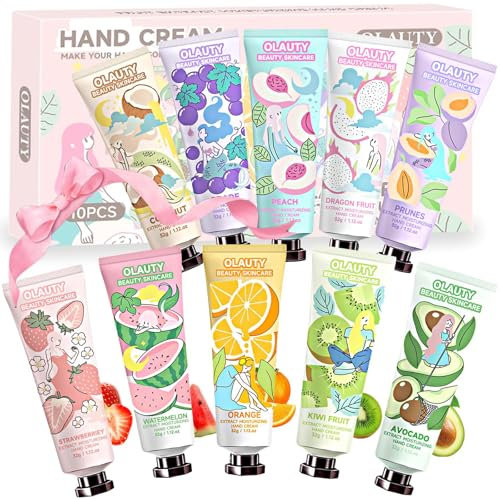 TITIMORE Crèmes pour Les Mains,10x30ml,Coffret Cadeau de Mini Lotion Hydratante pour les Mains au Parfum de Fruits, Non Grasse et Nourrissante