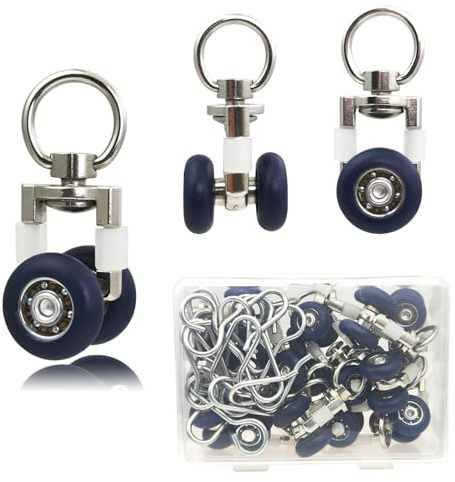TSBS 15 Pack Ceiling Curtain Rollers, Sliding Track Gliders with Mute Wheel, Ideal for Ceiling, Wall, Room Divider, RV