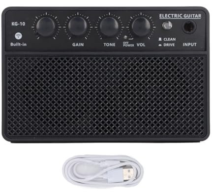 E-Gitarrenverstärker, E-Gitarrenverstärker-Kit Mini Tragbarer Wiederaufladbarer Kunststoff 10 W für das Tägliche Üben