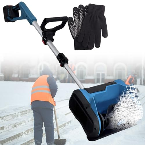 Quitanieves eléctrico de Mano, quitanieves inalámbrico Recargable, Distancia de Lanzamiento de 26 pies y Ancho de Limpieza de 12,2, para Patio, terraza, Entrada, Motor Cepillado, 2 baterías