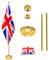 Kit de mât de drapeau d'intérieur avec base lestée et épaisse, hauteur 200 à 252 cm, mât de drapeau commercial en aluminium pour bureau, école, hôtel de ville, mât de drapeau télescopique d'intérieur