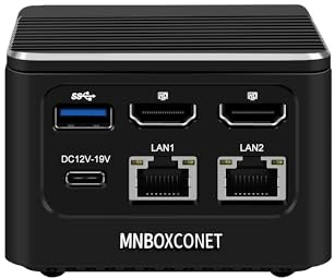 MNBOXCONET Mini PC N100(4C/4T,Up to 3.4GHz), Mini Computer Black Linux, PVE Micro PC LPDDR5 8GB RAM 128GB SSD, Wifi6/BT5.2, 2 Port I226-V 2.5Gbe LAN, USB C Triple Display