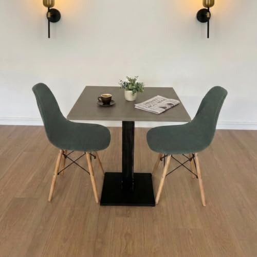 Generico Tavolo Bar Bistrot Ristorante Quadrato con Piede Centrale 60/70/80 cm Colori Assortiti (Arena FT62 Effetto Tessuto - Nero, 70x70)