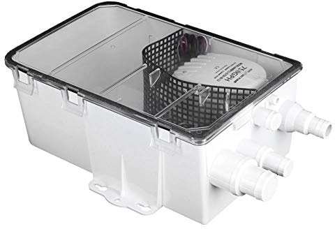 CHICIRIS Shower Sump Pump Box Marine Shower Pump Multi Port Drain Box Boat RV Bilge 12V 750GPH