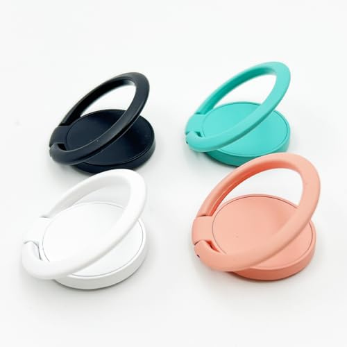 4 Pezzi Anello Supporto per Cellulare Trasparente – Rotazione 360° e Inclinazione 180°, Ultra Sottile, Compatibile con iPhone, Samsung, Huawei e Tutti gli Smartphone e Tablet