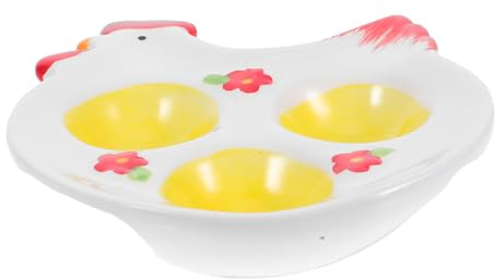 MOKKHNB Portauova in Porcellana Scomparti per Uova di Organizer per Uova per Frigorifero Vassoio da per Cucina Contenitore per Riutilizzabile