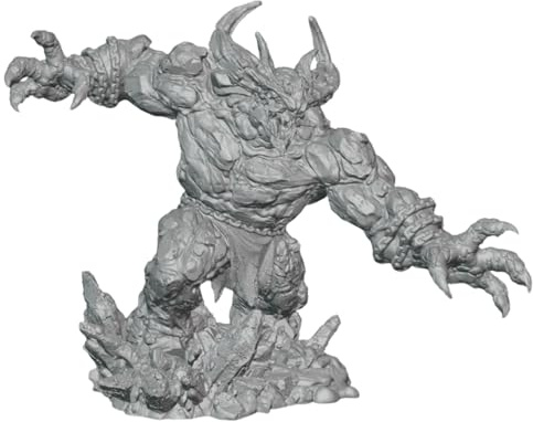 Large Magma Golem DnD TTRPG Miniature 44mm base for 32mm Scale D&D RPG NPC Creature Wargaming Figure Main Enemy Boss hammer Unpainted 28