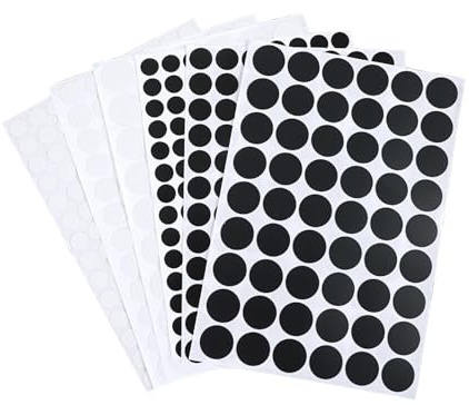 Ymapinc 580PCS Screw Hole Cover Stickers – 21mm, 15mm, 12mm Self-Adhesive Wall Hole Covers for Furniture, Cabinets, Tables – PVC Screw Cap Stickers(Black & White)