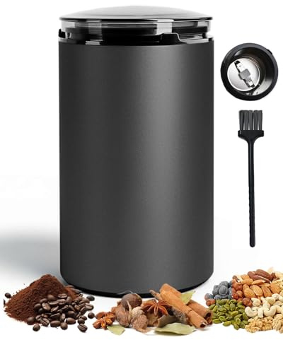 Electric Coffee Grinder, Press-Type Portable Coffee Grinder with Safe 304 Stainless Steel Blades, 150w One-Touch Spice Grinder for Kitchen, Fast Grinding for Coffee Beans, Pepper, Spice, Nuts
