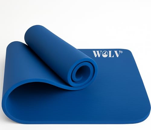WOLV Yogamatte 15mm Extra Dick - Rutschfeste Fitnessmatte aus NBR, Komfortabel & Gelenkschonend - Trainingsmatte 192x63cm Schwarz - Ideal für Yoga, Pilates & Home Gym