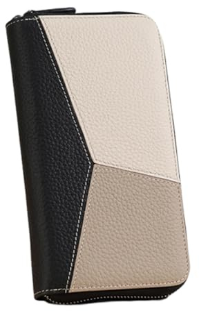 JDNH Elegante portafoglio a fisarmonica con blocco per donne e uomini, con grande capacità e scomparti per carte di credito, porta carte di credito e antifurto, Nero , Bellezza di massa