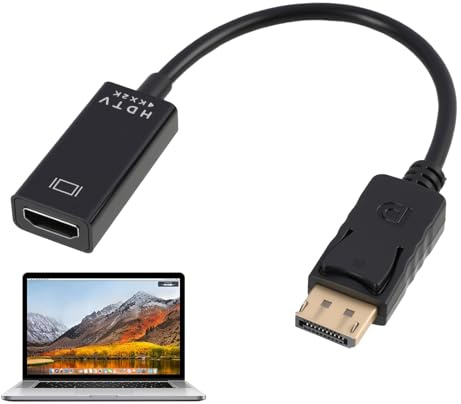 Adaptador DisplayPort a HDMI, Convertidor DisplayPort a HDMI Macho a Hembra Unidireccional para Ordenador Portátil, PC, Monitor, Proyector y TV, Soporta 4K@30Hz, 1080P@120Hz, Conector Chapado en Oro