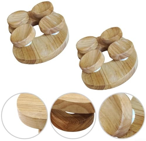 Ergonomische Saunakopfstütze aus Holz mit drehbarer Funktion zur Anpassung der Nackenstütze, kompaktes und praktisches Saunazubehör, 2 Stück
