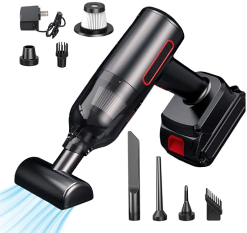 Aspirapolvere Portatile - Spolverino Ad Aria Compressa Senza Fili, Aspirapolvere Per Auto Ricaricabile Da 120 W 12 V | Per Interni Di Camion, Divani, Tappeti, Tappezzerie, Scrivania, Computer, Tastier