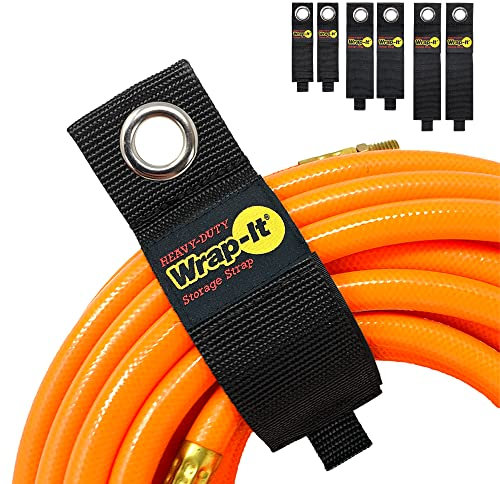 Wrap-It Storage - Heavy-Duty (Assorted 6 Pack) - Hook and Loop Extension Cord Organizer Hanger, Cord Wrap Keeper, Cable Straps for Cords, Hoses