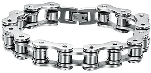 OIDEA Bracciale Braccialetto Uomo Bracciale Catena Bici in Acciaio Inox Argento