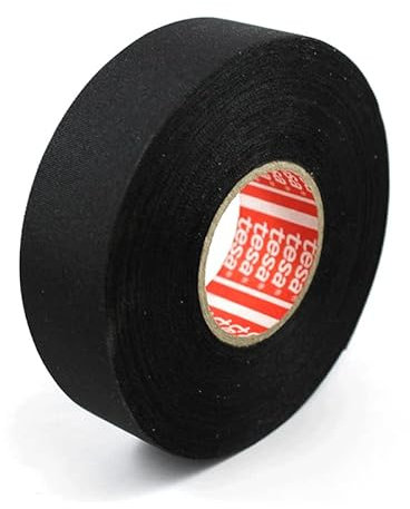 tesa 51036 PET Cloth Wire Harness Tape [Flame Retardant]: 3/4 in. x 27.3 yds. (Black)