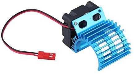 RC Motor Heat Sink with Cooling Fan, RC Heat Sink Cooling Fan for 1/10 Scale Electric RC Car 380/390 Motor Upgrade Part Accessory(Blue) Model Car Accessories