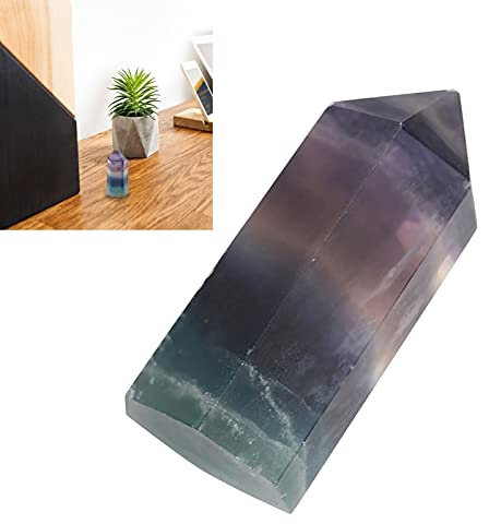 Wifehelper Varita Hexagonal Natural del Cristal de Cuarzo del Fluorito para el Ornamento de la Decoración de Ministerio del Interior(35mm-40mm)