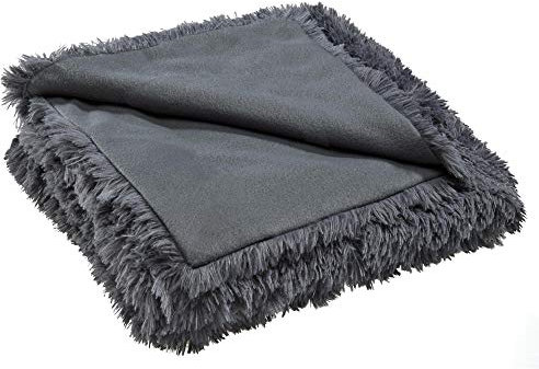 CelinaTex Shetland Bettwäsche 155 x 220 cm 2-teilig grau Polar-Fleece Bettbezug Flokati Optik Bett Garnitur