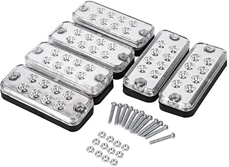 Bediffer 6PCS 8 LED Lampe de marqueur latéral Indicateur universel de feux de position pour camion remorque camion 12V DC Feu de position latéral(blanc), feux extérieurs de voiture,Lumière latérale