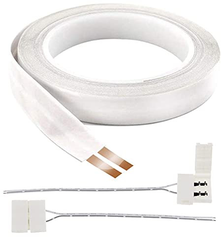Frogbro Cavo per altoparlanti super piatto, bianco, adesivo, a basso profilo, può essere nascosto,2 connettori,2 conduttori in rame puro, cavo audio fai-da-te, 2 x 0,5 mm², 0,63 W x 7,6m L