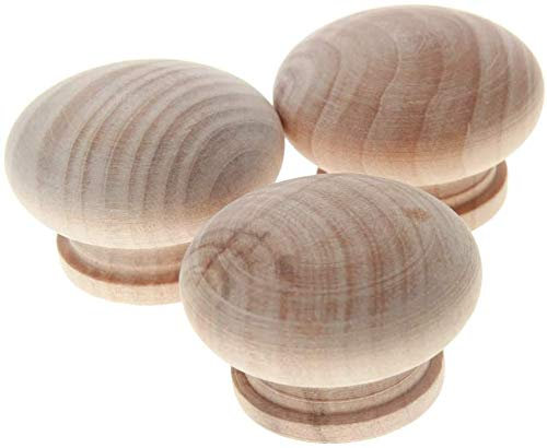 MroMax Runde Holzknöpfe, 45 mm Durchmesser, für Schrank, Möbel, Küche, Polieren, Griffe für Kommode, Schublade, Kleiderschrank, Holz, 25 Stück