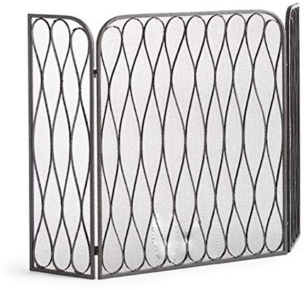 Pantalla De La Chimenea ABL 3- panel De La Pantalla Plegable Chimenea, Spark Hierro Forjado Protección Neto, Campana De Seguridad De La Puerta For Pellets De Madera De La Estufa En La Granja De La Sal