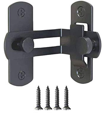 Stainless Steel 90 Degree Flip Door Sliding Latch - Safety Barn Door Lock, Right Angle Curved, Corrosion Resistant