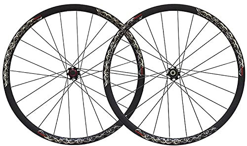 ZFF MTB Rad 26 Zoll Mountainbike Laufradsatz Kohlefaser Vorderrad Hinterrad Scheibenbremse Schnelle Veröffentlichung 7 8 9 10 Geschwindigkeit 24 Löcher Sechs Löcher (Color : Black)