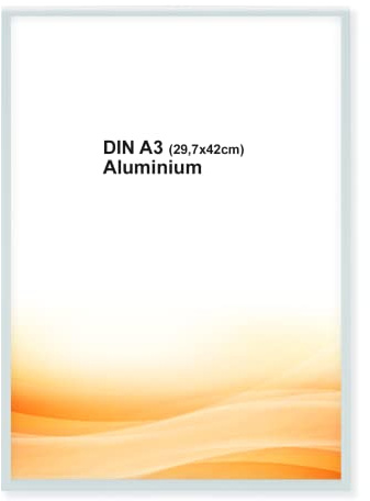 RAWWEST.BIS Bilderrahmen aus Aluminium 29,7x42 cm DIN A3 Fotorahmen Silber | Alurahmen mit Plexi, Plakatrahmen mit Acrylglas, Rahmen für Bilder Poster Fotos Puzzle, Posterrahmen Fotorahmen