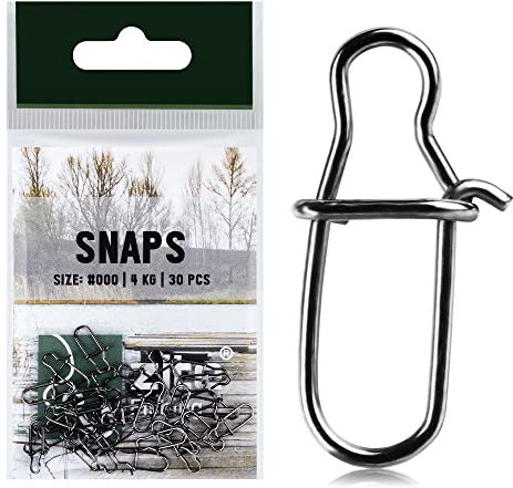 Zite Fishing Snaps Angeln Set - 30 STK #000 Karabiner Angelwirbel 4kg Forelle Barsch - Einhänger Spoons & Vorfach-Wirbel Spinnfischen Angelzubehör