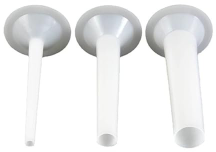 Emiif 1 juego de dispositivos de relleno de salchichas de plástico de grado alimenticio (tres embudos), tubo de relleno de salchichas para rellenar molinillo de carne hecho a mano