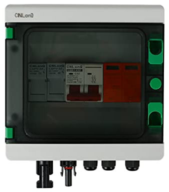 Solar Anschlusskasten Photovoltaik, DC500V Überspannungsschutz UV-beständig Blitzschutz Für PV anlage IP65 wasserdicht Gehäuse Solarstromsystem (1 in 1 Out 25A)