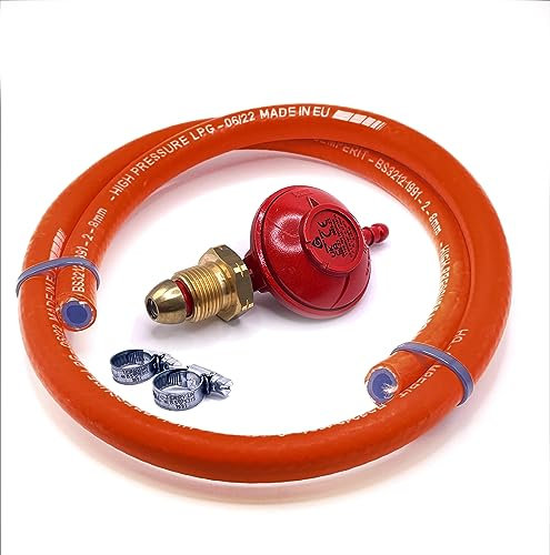 DN Autogas Parts POL-Propangas-Druckminderer, 1,5 kg/h + Hochdruckschlauch, 2 Meter Set