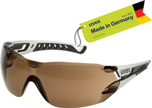 Uvex pheos nxt - premium safety glasses - anti-fog interior, extremely scratch-resistant and chemical resistant exterior - white/black, tinted - one size