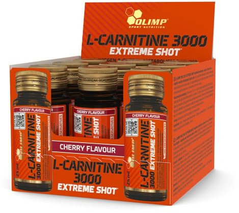 Olimp Sport Nutrition | Boîte L-carnitine 3000 Extreme Shot (9x25ml) | L-Carnitine | 9 shots de L-Carnitine concentrée - Cerise