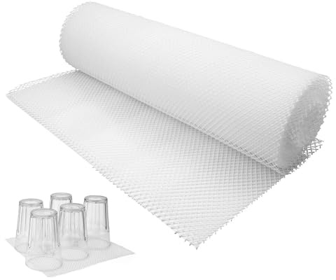 Chabrias Ltd PVC Clear Bar Shelf Liner 10 Metre Anti-Microbial Mesh Roll for Pub, Bar, Kitchen & Home Non-Slip, Hygienic, Durable Mat for Drying Glasses, Bottles, Cups & More, Easy to Clean