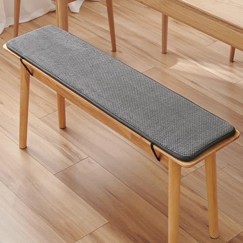 AmphaDeco Outdoor Bankauflage Stuhlkissen Bankkissen, Waschbar rutschfeste Sitzkissen Gartenbank, Sitzpolster für Bürostuhl Indoor Terrasse,Dark Grey,35x150cm